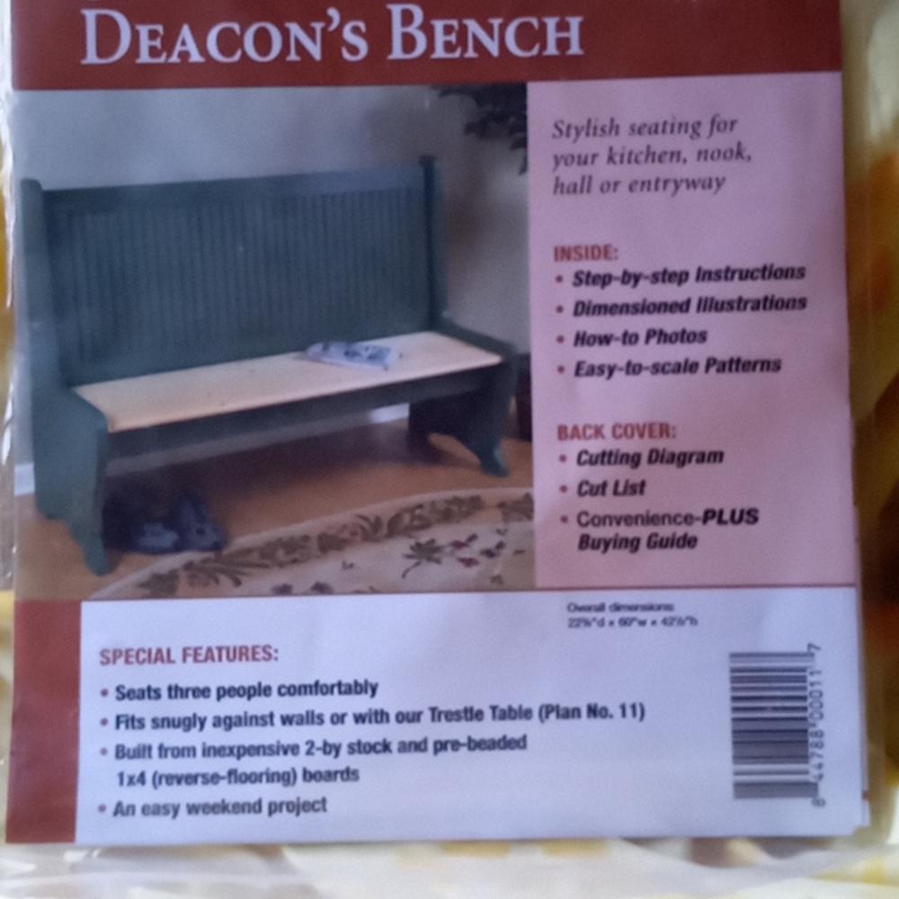 Deacon' s Bench plan, new plan,